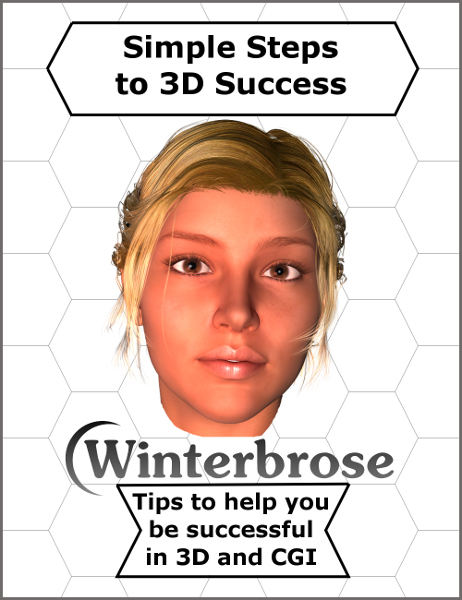 SIMPLE STEPS TO 3D SUCCESS, Tips for Success In 3D and CGI Industry. This guide was developed as part of our program to ease the transition of new or potential digital artists into the 3D industry for professional careers. Does the thought of all this 3D stuff have you wondering if there is anything you can do in 3D? Today 3D and computer graphics are used in many of the great films (not just animations) to bring movies to the big screen like never before. Not to mention those awesome console games and online gaming. With 3D it seems that if you can imagine it, then it can be created (at least in the virtual world of 3D). If you want to explore the possibilities of 3D for yourself, then you will need to become familiar with what 3D can do for you and decide if and how to become the next great 3D Artist. You will find information in this guide to help get you started by introducing much of the general information and questions that most people think about before beginning their own 3D quest. Our goal is to encourage each and everyone who reads this to enter some field in the 3D industry. You can read the topics and issues covered along with an overview preview showing the layout of all of the pages in the guide below. Just starting out and don't know where to begin or what to buy? TOPICS covered, To 3D Or Not To 3D; what can I do with 3D? Digital Graphics; exactly what is CGI? Tools & Equipment; what hardware do I require for 3D? Endless Apps; which platform do I choose for my 3D work? Best Fit; what personality type am I; Builder, Painter, or Producer? Build It Or Buy It; should I make it myself or pay someone else for it? Piecemeal Or Publication; should I research the subject or purchase tutorials? Honesty Is Not The Best Policy; OUCH! How will I live with myself? Low-Key, High Alert; Eyes Open, Mouth Shut! Ask For Every Penny It's Worth? Overpricing seems to be the trend. You Can Do It All Yourself! Or can you?