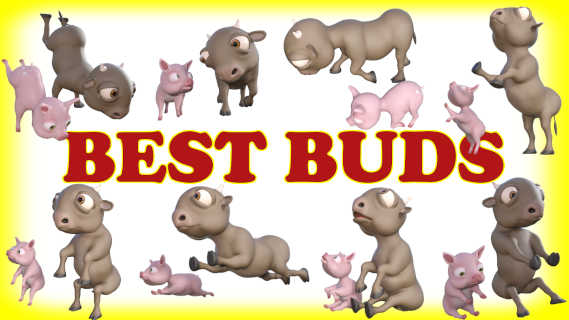 BEST BUDS Poses for ButterCup the cow and Hamlet the pig in Daz Studio