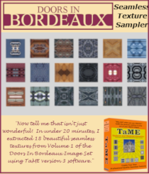 DOORS IN BORDEAUX Seamless Texture Sampler 1 by Winterbrose. This product contains eighteen (18) textures in jpeg (JPG) format sized at 256x256 that you can use in your personal and commercial renders.