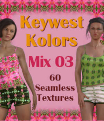 KEYWEST KOLORS Mix 03, 60-piece Seamless Texture Collection by Winterbrose. This set of digital images is compatible with most 2D/3D applications which can import/open JPG files. This compilation of 60 colorful images in JPG format sized at 256x256 shows hints of red and pink. Each texture was saved at uncompressed (100%) to retain the original image quality for use in all of your projects. These textures are perfect for creating your own backgrounds, borders, textures, or materials. The main promo clothing textures were created with KWK-3094, KWK-3146, KWK-3927, and KWK-3939.