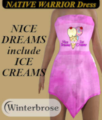 Use this style to create a new look for the awesome Native Warrior dress by khoshekh for the Genesis 8 Female (G8F). This style was created using The Treats Collection - Ice Creams Merchant Resource by mystikel and Sveva. This package includes a bonus "No Frills" transparency file to hide the frills. You can use this texture for both personal and commercial purposes.