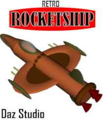 Retro Rocketship (Flash Gordon Style) for Daz Studio by Winterbrose. Enjoy this Retro-style Rocketship in the classic Flash Gordon design for Daz Studio. This prop was created using the techniques presented in the "Create Your Own Retro ROCKETSHIP in Daz Studio" legacy training. Learn how it was done and create your own unique design to share or sell.