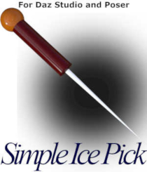 SIMPLE ICE PICK Prop as Duf and Obj/Mtl by Winterbrose. This simple ice pick tool was designed and created completely within Daz Studio without the use of any other tools or applications. It is provided as a Daz Studio Prop (DUF) and in the standard Wavefront OBJ/MTL format. The DUF is scaled to Genesis 8 size, and the OBJ is not scaled to any character sizing. Feel free to modify and use it in your personal and commercial artistic renders.