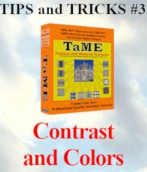 Contrast and Colors (Tips and Tricks #3 for TaME v3 Users) by Winterbrose. Try to capture digital images with a wide range of contrasts and colors as these tend to produce the widest variety of extracted textures. This tip is demonstrated for users of our TaME application for creating awesome and unique textures that are fully owned by the user, and can be shared or sold however the user sees fit. This video in WMV video format may be used for both Personal and Commercial project training.